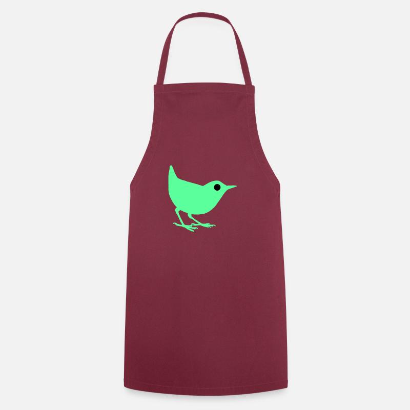 Oiseau turquoise - Tablier de cuisine - bordeaux