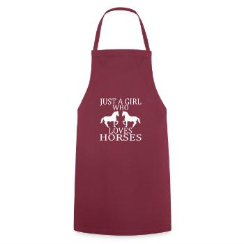 Horse Pferd Reiten - Kochschürze - Bordeaux - Vorne - AI Model Male 185 dark (185cm)