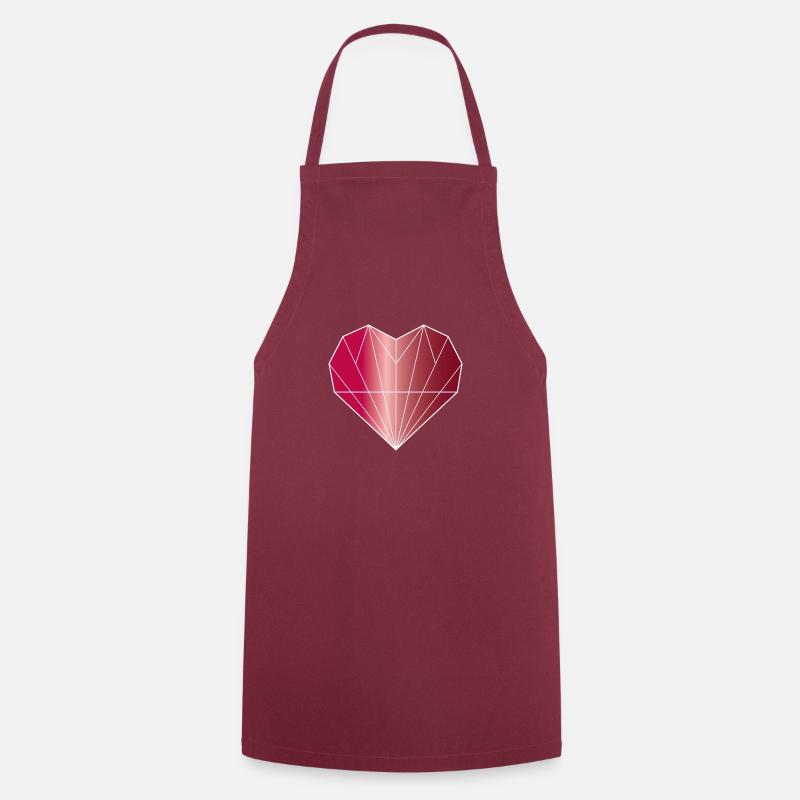 Heart Diamond Ruby Red - Cooking Apron - bordeaux