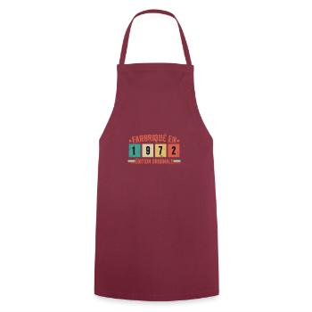 Fabriqué En 1972 édition Originale Cadeau d'annive - Tablier de cuisine - bordeaux - Devant - AI Model Male 185 dark (185cm)
