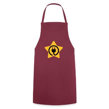 Electrician / Electricien / Elektriker / Electric - Cooking Apron - bordeaux - Front - AI Model Male 185 dark (185cm)