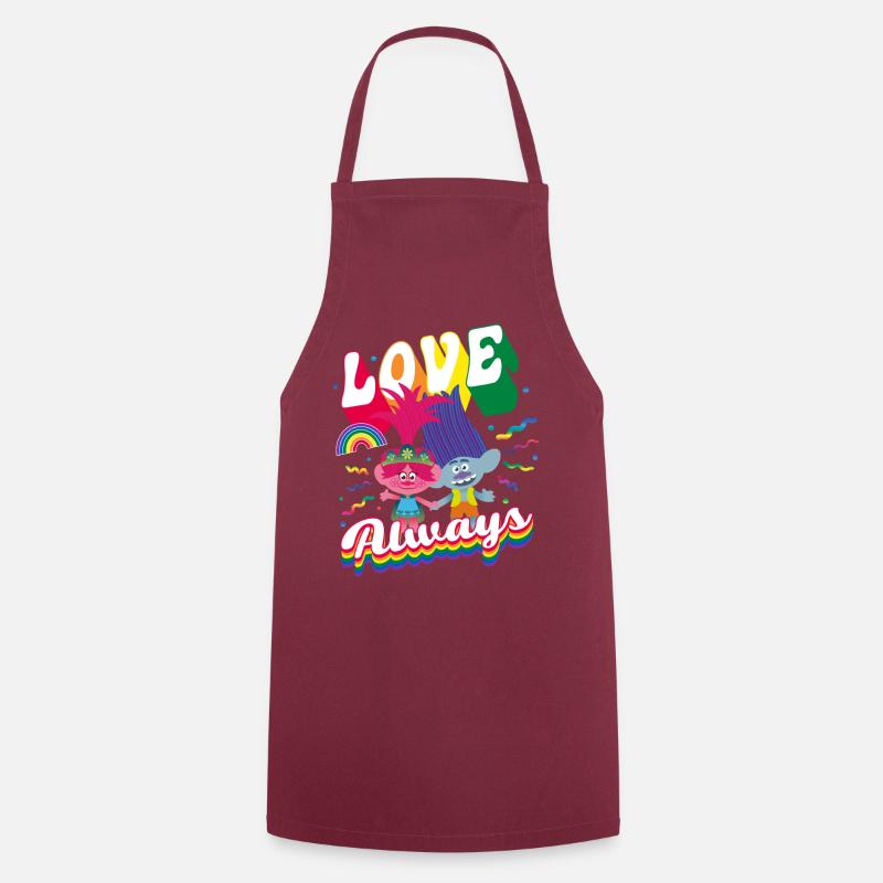 Trolls Love Always Rainbow Colours - Cooking Apron - bordeaux