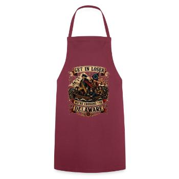Die Delaware Retro überqueren | Humor Geschichte USA - Kochschürze - Bordeaux - Vorne - AI Model Male 185 dark (185cm)