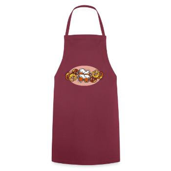 Fête de la bière Octoberfest. Tasse à bière et Brezel. - Tablier de cuisine - bordeaux - Devant - AI Model Male 185 dark (185cm)