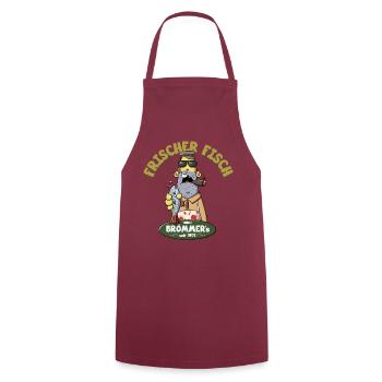 Fresh fish - Cooking Apron - bordeaux - Front - AI Model Male 185 dark (185cm)