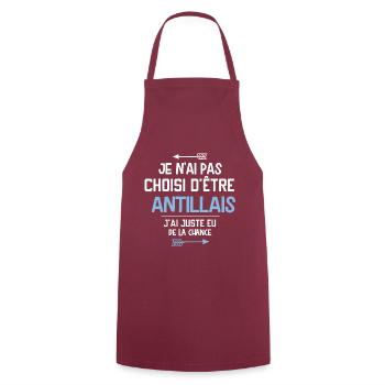 Antillais - Cadeau - Antilles - Chance - Humour - Tablier de cuisine - bordeaux - Devant - AI Model Male 185 dark (185cm)