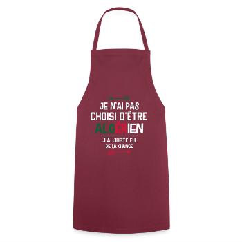 Algérien - Algérie - Homme - Cadeau - Chance - Tablier de cuisine - bordeaux - Devant - AI Model Male 185 dark (185cm)