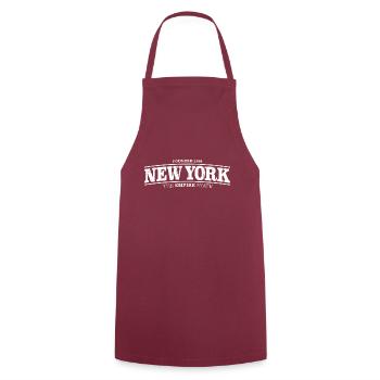 New York State Vintage Hoodie with Distressed Type - Cooking Apron - bordeaux - Front - AI Model Male 185 dark (185cm)