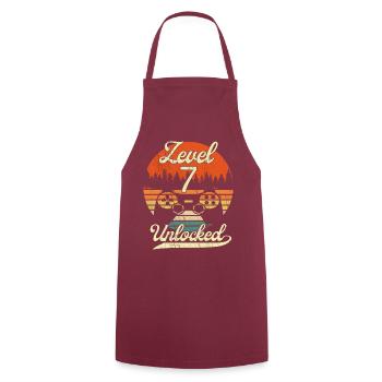 Level 7 Unlocked Männer Jungs Gamer 7 Geburtstag - Kochschürze - Bordeaux - Vorne - AI Model Male 185 dark (185cm)