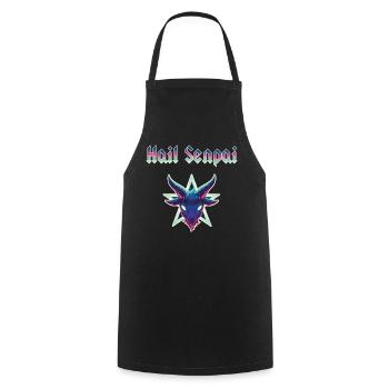 Hail Senpai Neon - Cooking Apron - black - Front - AI Model Male 185 dark (185cm)