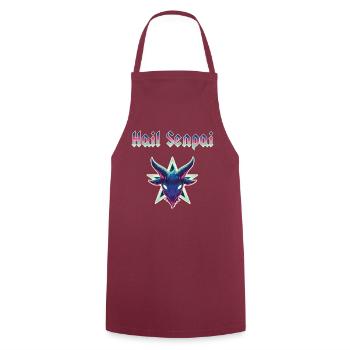 Hail Senpai Neon - Cooking Apron - bordeaux - Front - AI Model Male 185 dark (185cm)