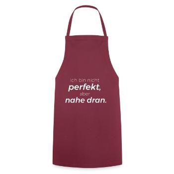 Nicht perfekt aber nahe dran 1 weiss - Kochschürze - Bordeaux - Vorne - AI Model Male 185 dark (185cm)