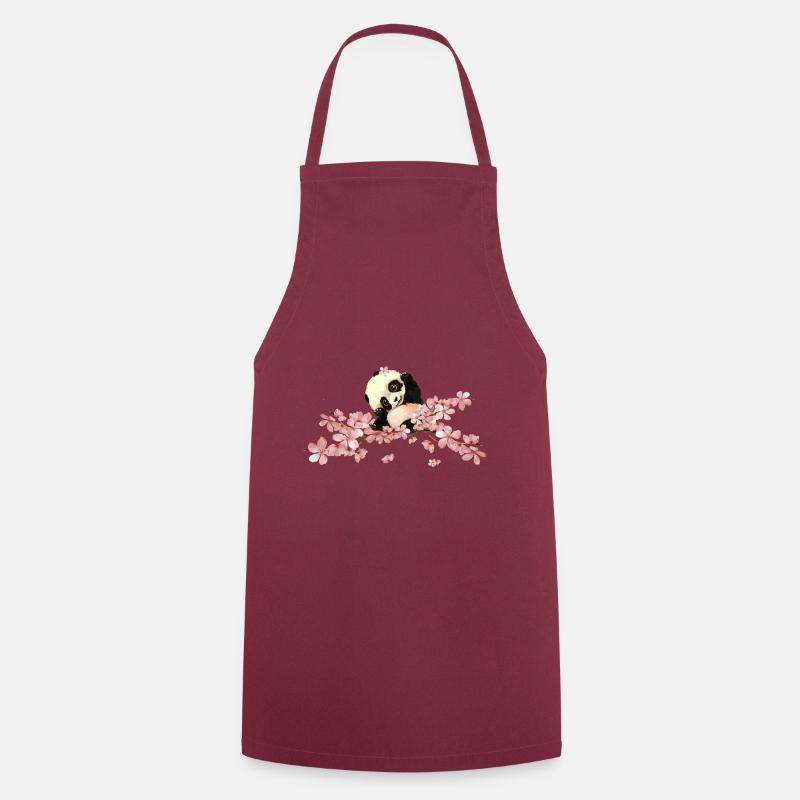cute panda - Cooking Apron - bordeaux