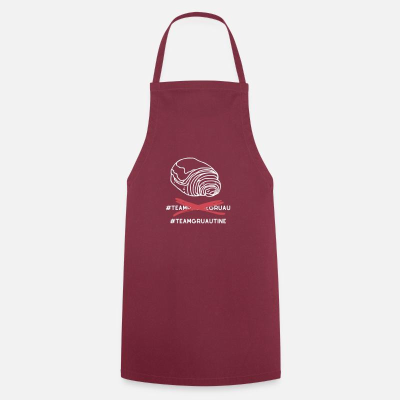 #TeamGruautine - version blanche - Tablier de cuisine - bordeaux