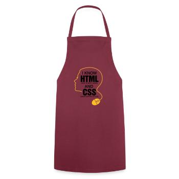 I know how to meet girls! - Cooking Apron - bordeaux - Front - AI Model Male 185 dark (185cm)
