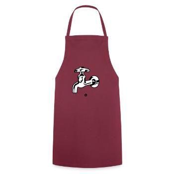 What a pretty robin faucet! - Cooking Apron - bordeaux - Front - AI Model Male 185 dark (185cm)
