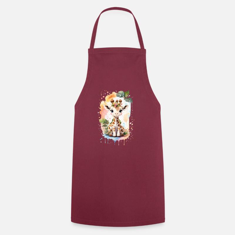 Giraffe - Cooking Apron - bordeaux