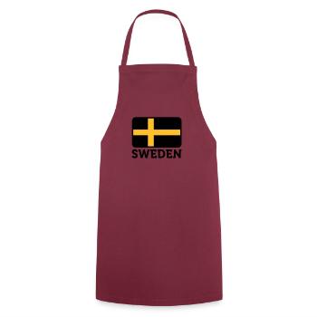 Drapeau national de la Suède - Tablier de cuisine - bordeaux - Devant - AI Model Male 185 dark (185cm)