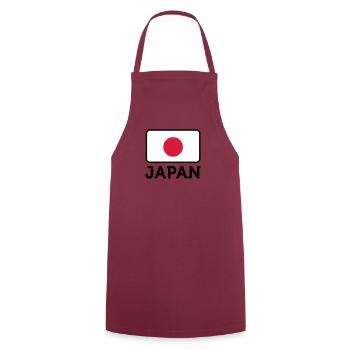 National Flag of Japan - Cooking Apron - bordeaux - Front - AI Model Male 185 dark (185cm)
