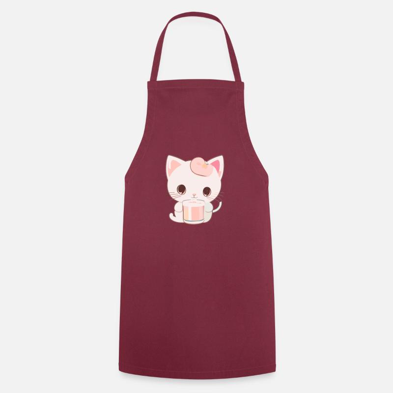 Cat - Cooking Apron - bordeaux