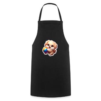 Puppy playing - Kochschürze - Schwarz - Vorne - AI Model Male 185 dark (185cm)