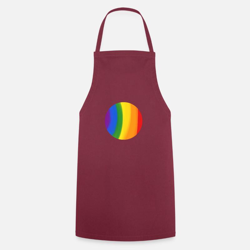 Couleurs de l’arc-en-ciel attrapé dans un cercle - Tablier de cuisine - bordeaux