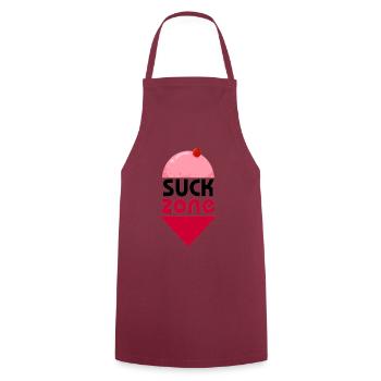 SUCK ZONE - Cooking Apron - bordeaux - Front - AI Model Male 185 dark (185cm)