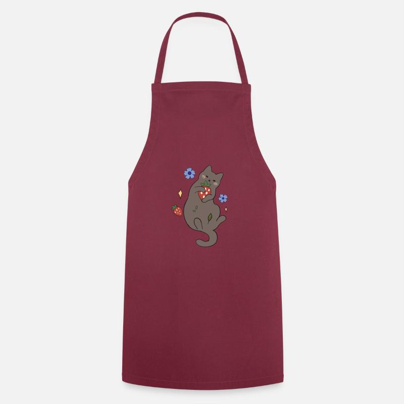 Herbstkatze #3 - Kochschürze - Bordeaux