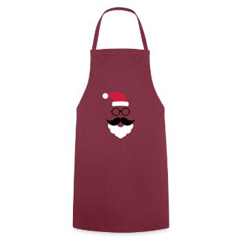 Hipster Weihnachtsmann - Kochschürze - Bordeaux - Vorne - AI Model Male 185 dark (185cm)