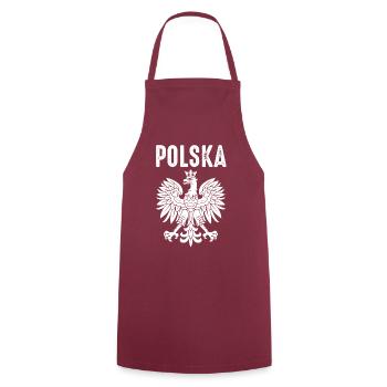 Poland - Cooking Apron - bordeaux - Front - AI Model Male 185 dark (185cm)