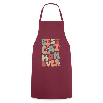 Best Cat Mom Ever funny autumn - Cooking Apron - bordeaux - Front - AI Model Male 185 dark (185cm)