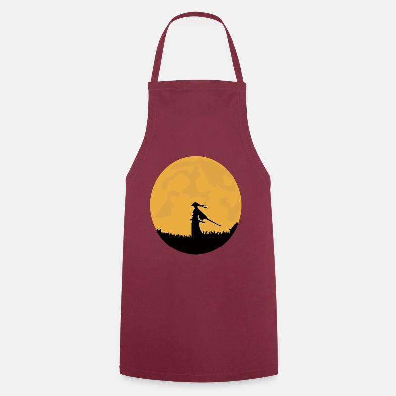 Samurai Silhouette - Kochschürze - Bordeaux