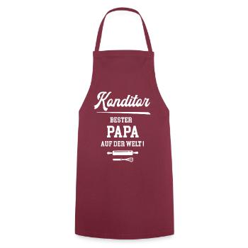 Konditor Papa Dad Vater Bäcker Patissier Meister - Kochschürze - Bordeaux - Vorne - AI Model Male 185 dark (185cm)