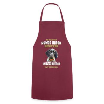 Deutsch Drahthaar Tshirt - Deutsch Drahthaar Shirt - Kochschürze - Bordeaux - Vorne - AI Model Male 185 dark (185cm)