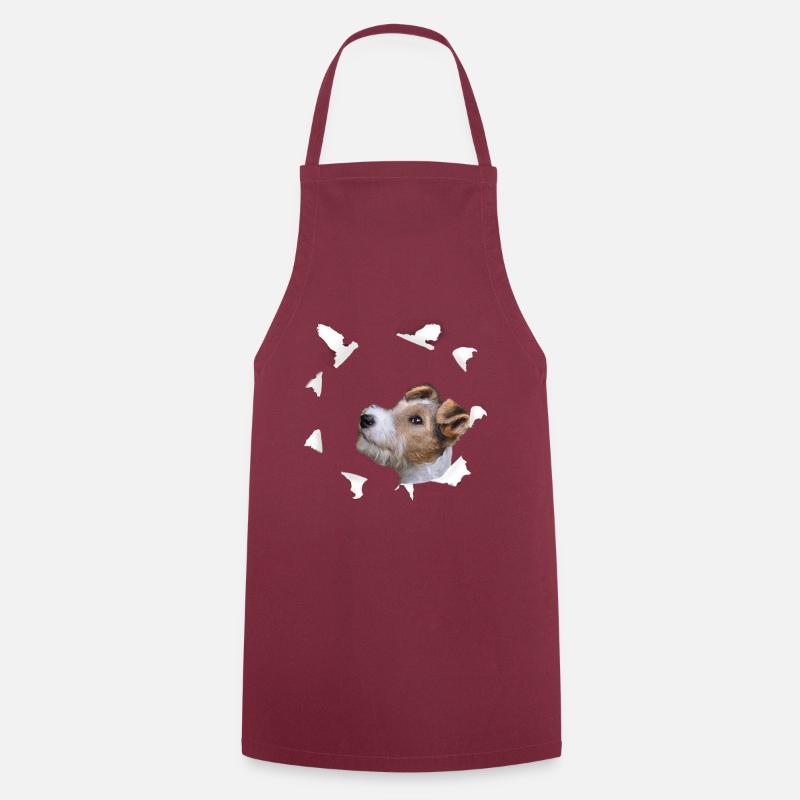 Tshirt Fox Terrier - Chemise pour chien Fox Terrier - Tablier de cuisine - bordeaux
