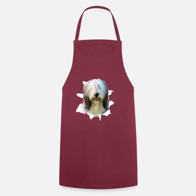 Bearded Collie - Chien Bearded Collie - Tablier de cuisine - bordeaux