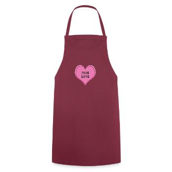 True Love - Cooking Apron - bordeaux - Front - AI Model Male 185 dark (185cm)