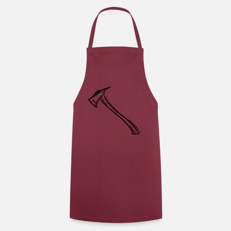 Axe Drawing / Fireman's Axe. Fireman. - Cooking Apron - bordeaux