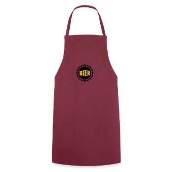 Bier Beer Bierdeckel Flaschenbier Kronkorken Durst - Kochschürze - Bordeaux - Vorne - AI Model Male 185 dark (185cm)