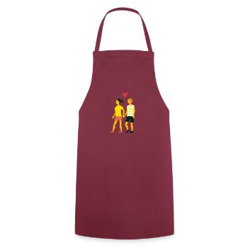 Couple dans l’amour coeur graphique / illustration - Tablier de cuisine - bordeaux - Devant - AI Model Male 185 dark (185cm)
