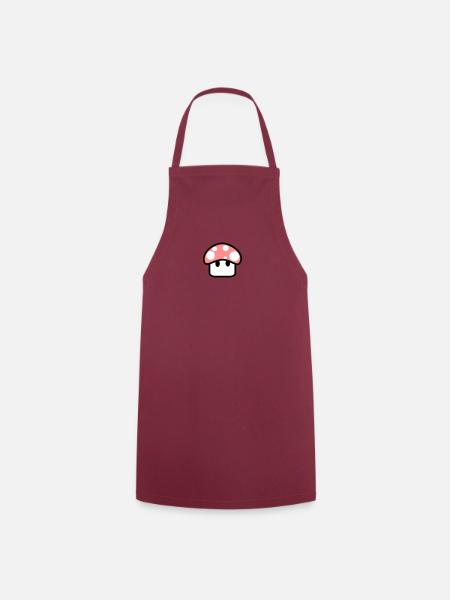 champignon,dessin,geek,jeux vidéo - Tablier de cuisine - bordeaux