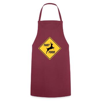 Fast Food Deer Funny Hunting Season - Cooking Apron - bordeaux - Front - AI Model Male 185 dark (185cm)