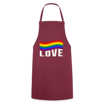 Love Gay Pride Rainbow - Cooking Apron - bordeaux - Front - AI Model Male 185 dark (185cm)