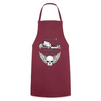Müllabfuhr Boss - Kochschürze - Bordeaux - Vorne - AI Model Male 185 dark (185cm)
