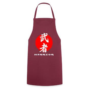 Warrior Japan quote Japanese kanji words - Cooking Apron - bordeaux - Front - AI Model Male 185 dark (185cm)