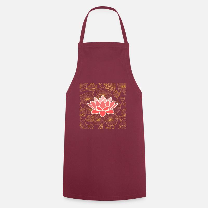 Lotus dans la légèreté - puissance silencieuse visible - Tablier de cuisine - bordeaux