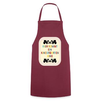 Willkommen Kindergartenkind Bagger - Kochschürze - Bordeaux - Vorne - AI Model Male 185 dark (185cm)