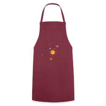 Espace Système Solaire Univers Planète - Tablier de cuisine - bordeaux - Devant - AI Model Male 185 dark (185cm)
