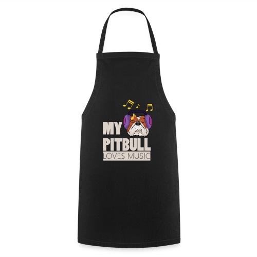 Pitbull loves music - Cooking Apron
