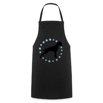 Boxer Sternenkreis 2 farb - Kochschürze - Schwarz - Vorne - AI Model Male 185 dark (185cm)